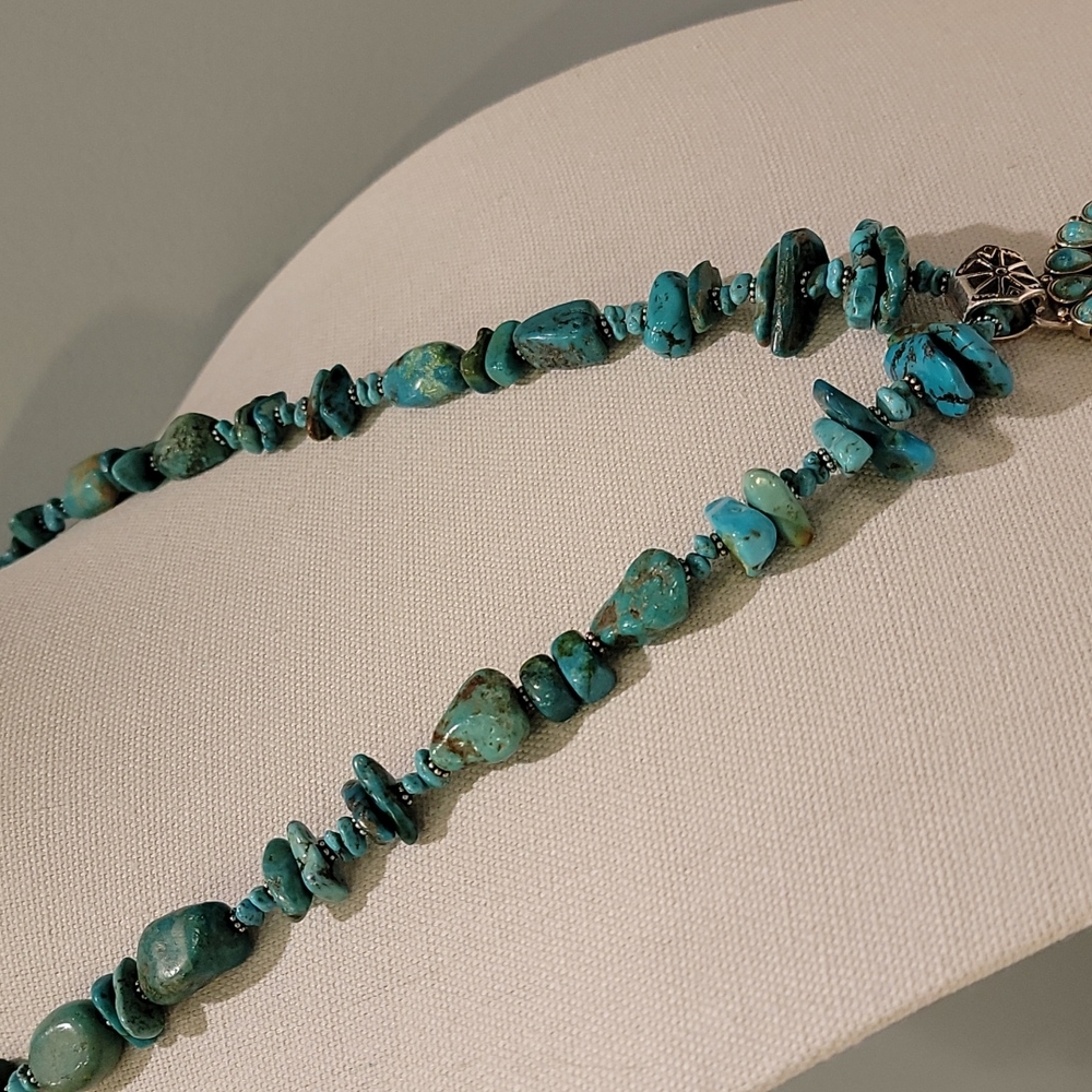 RARE Barse Turquoise & Silver Necklace with Detachable Pendant - Picture 9 of 12